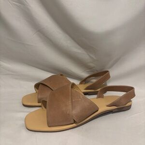 Nisolo All Day Cross Strap Sandals, Almond, Size 8.5, NEW!!